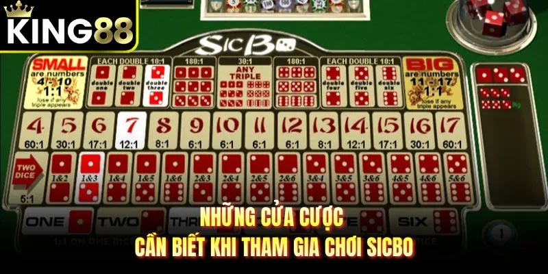 Những cửa cược cần biết khi tham gia chơi Sicbo